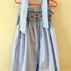 Girls Smocked Strawberry Dress
